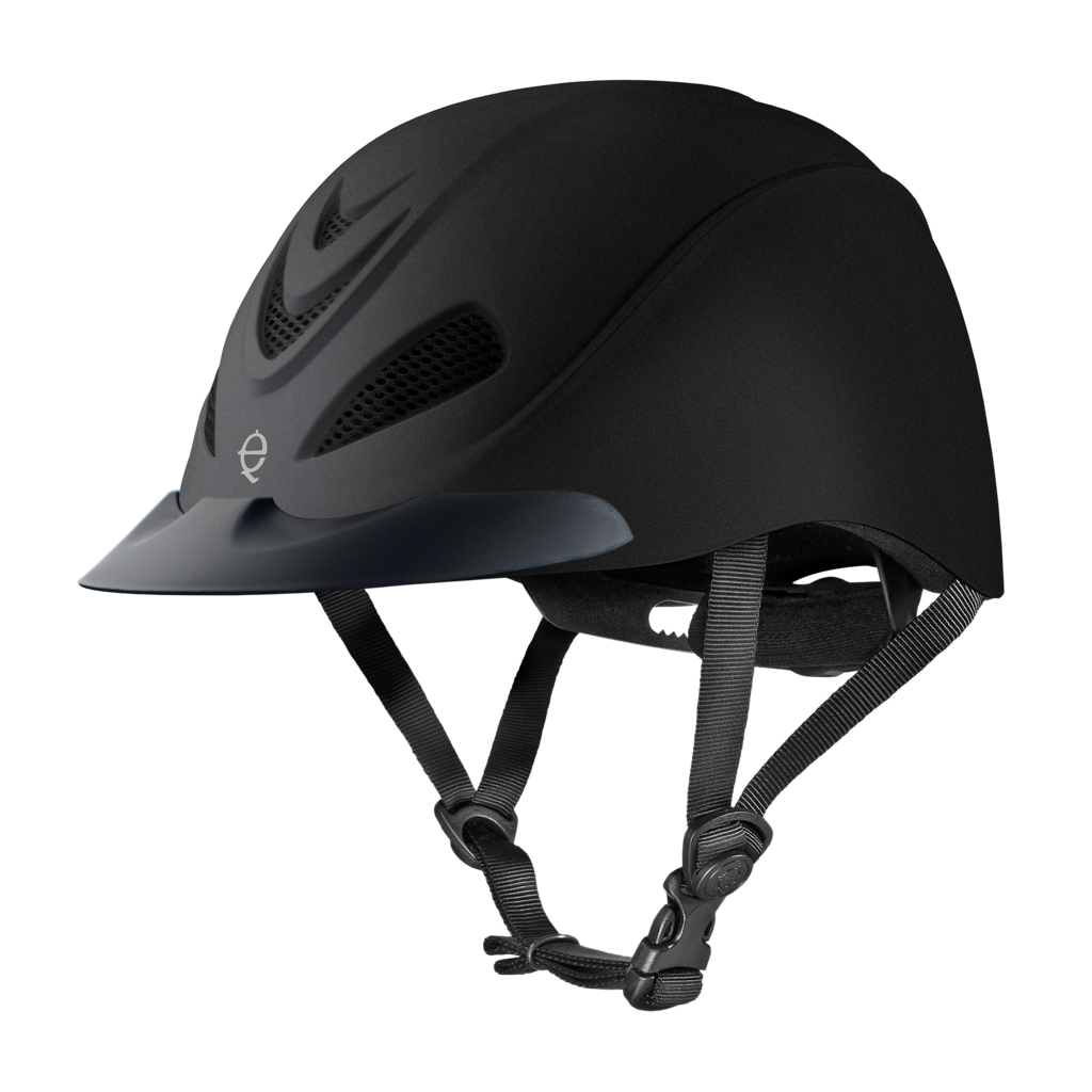 The classic Black Duratec color on the Troxel Liberty helmet lends sophistication in the show ring or on the cross-country course.